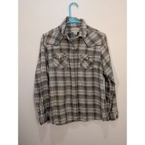 Canyon Guide Outfitters Men's Flannel Long Sleeve Button Up Shirt Size L Green